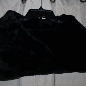 Black Faux Fur Infinity Shaw